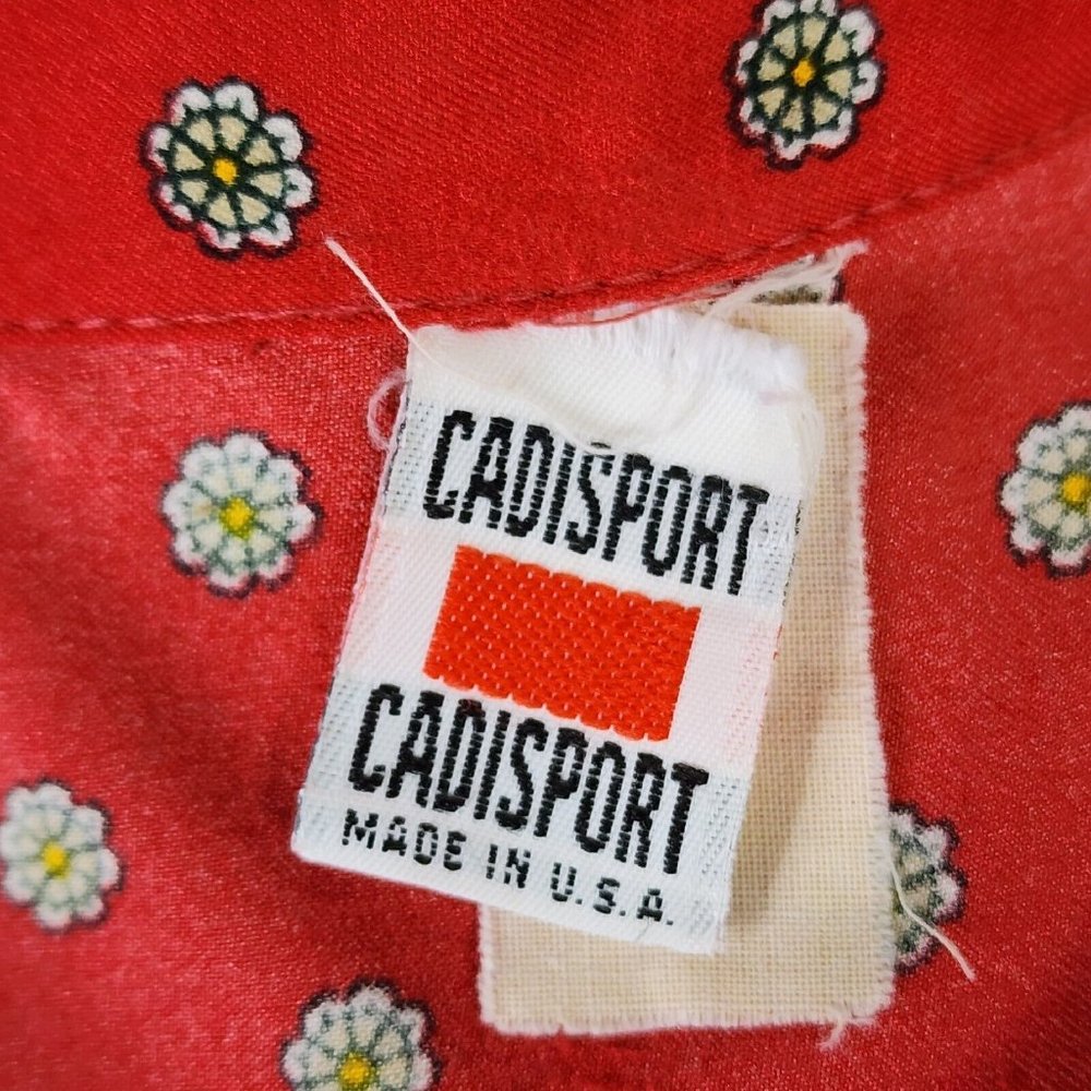 Vintage Cadisport Red Button Front Blouse with Detachable Bow - Picture 3 of 5